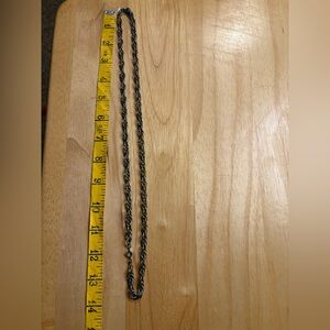 Vintage Sterling Silver Rope Chain Necklace